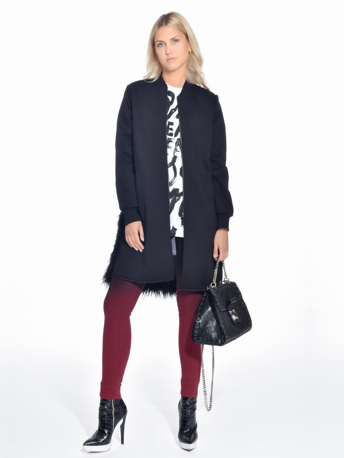 Tonal Green Quilted Shearling Coat, DIP - elilhaam.com