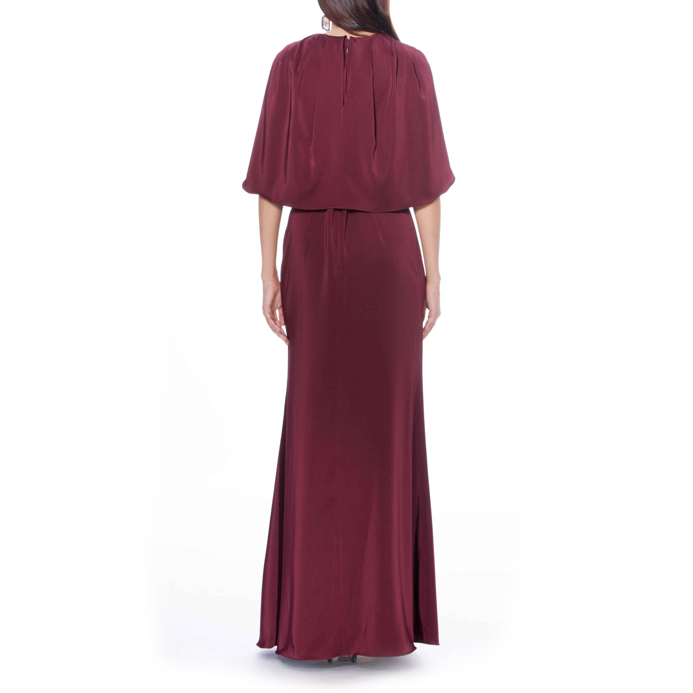 Midi Sleeve Cape Gown, DAVID MEISTER - elilhaam.com