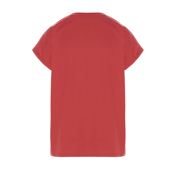 Fuxia Flocked Logo T-shirt