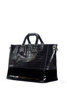 Black Leather Patent Shopping Bag, GUY LAROCHE - elilhaam.com