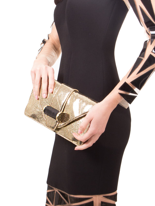 Gold Clutch Pewter, IVANKA - elilhaam.com