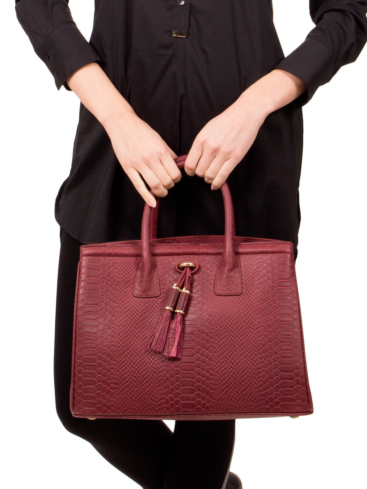 Garnet Tasseled Satchel, IVANKA - elilhaam.com