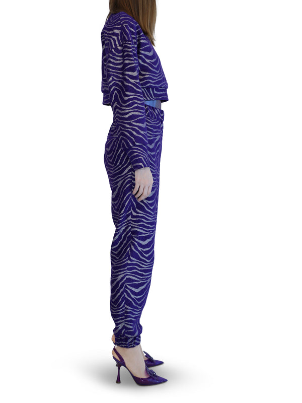 Sparkling Grape Purple Jogging Animalier Pants