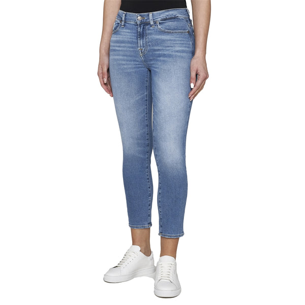 Blue Slim-fit Cropped Jeans