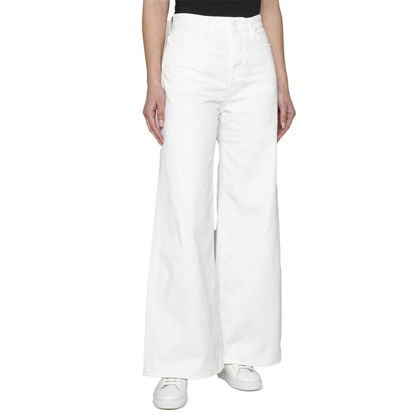 White High-waisted Wide-leg Jeans