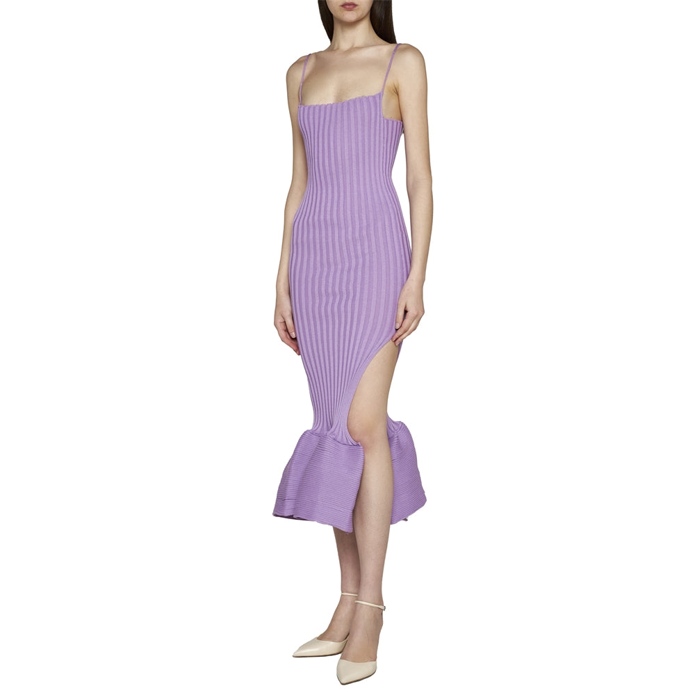 Lilac Emma Fishtail-design Midi Dress