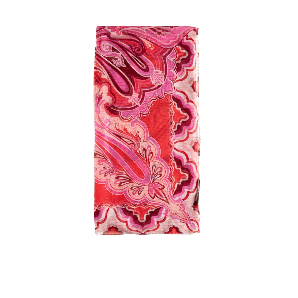 Pink Paisley Print Scarf