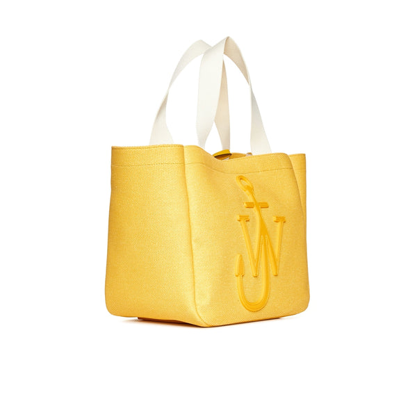 حقيبة يد من القطن العضوي بشعار أصفر