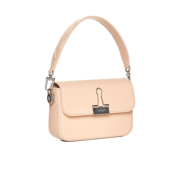 Beige Small Binder Shoulder Bag