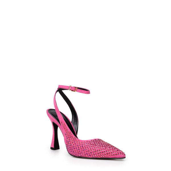 Fuchsia Crystal-embellished Pointed-toe Pumps