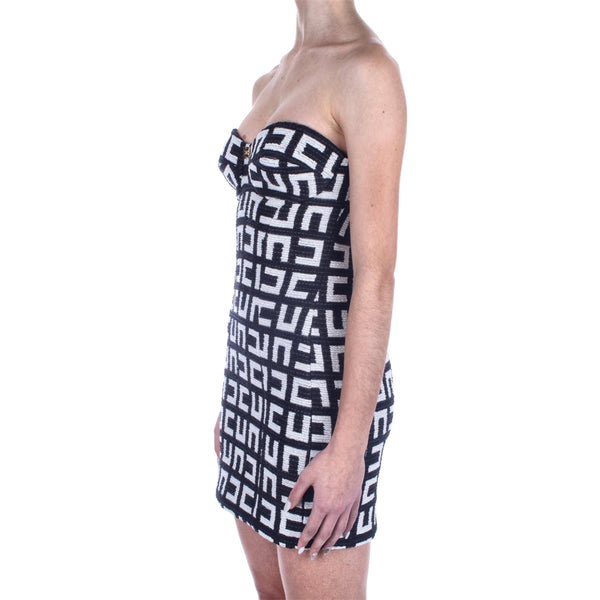 Off White Monogram-pattern Strapless Dress