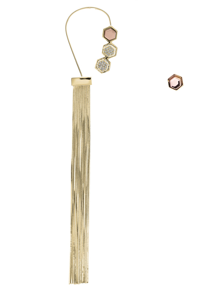 Fringe Ear cuff with Stud, GIULIANA MANCINELLI BONAFACCIA - elilhaam.com