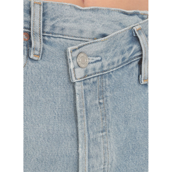 Blue Criss Cross Straight-leg Jeans