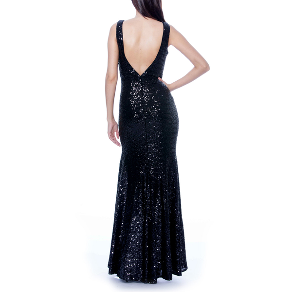 Sleeveless Star-Embellished Sequin Evening Gown, THEIA - elilhaam.com