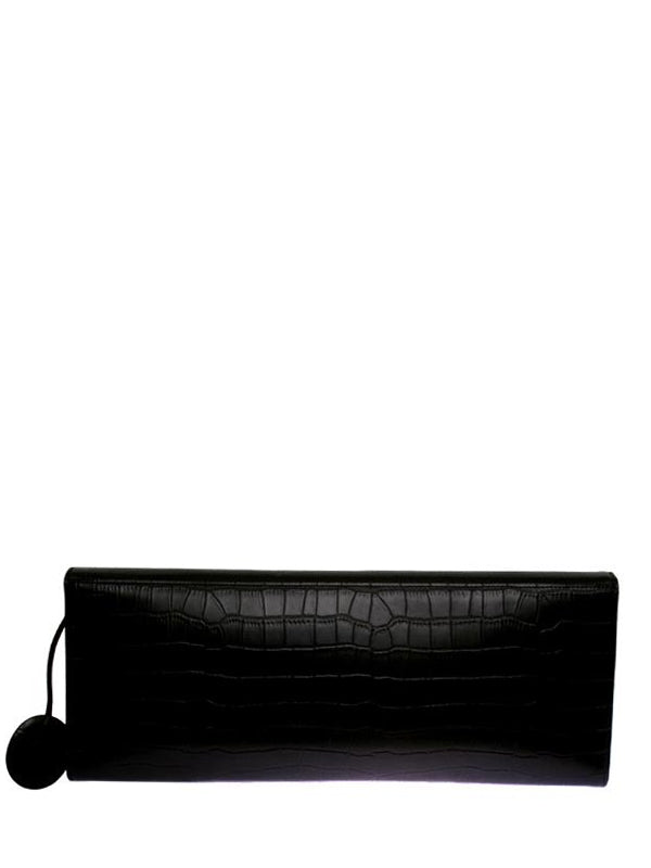 Black Patent Leather Clutch, GUY LAROCHE - elilhaam.com