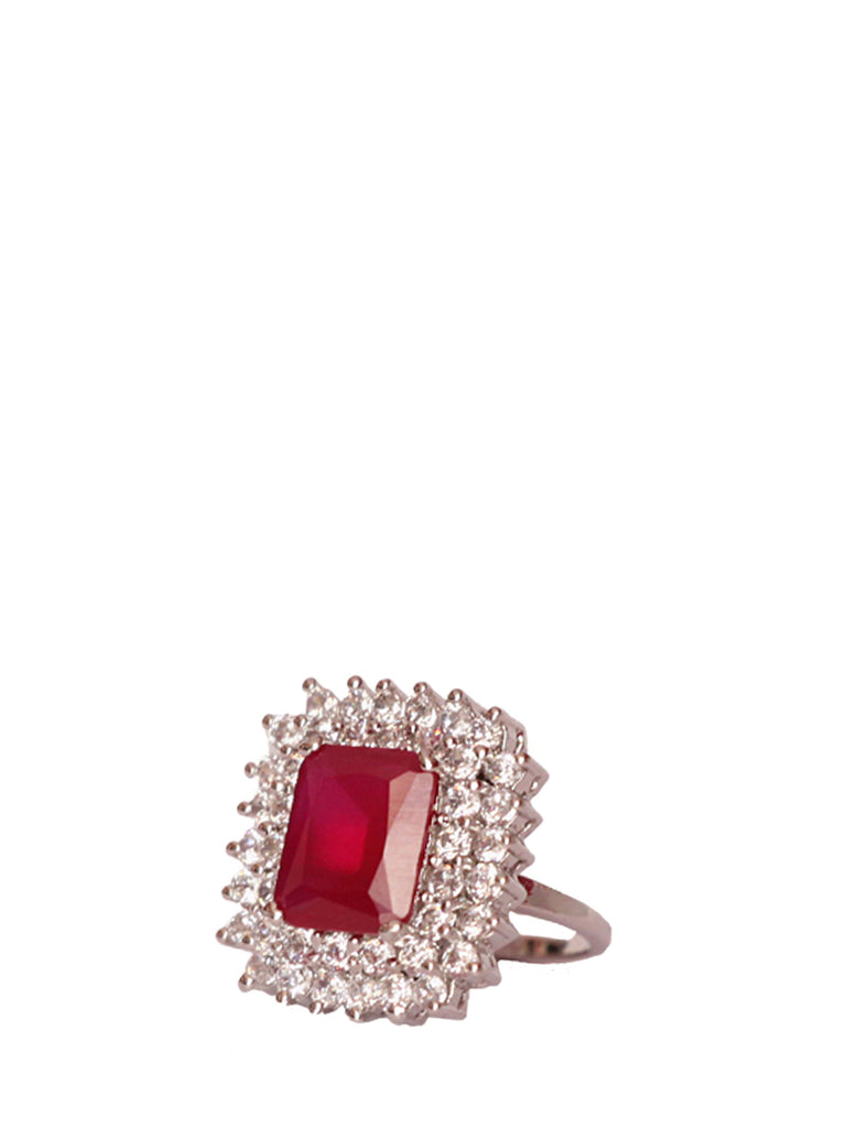 Red Center Stone Cut Ring, TANZILA RAB - elilhaam.com