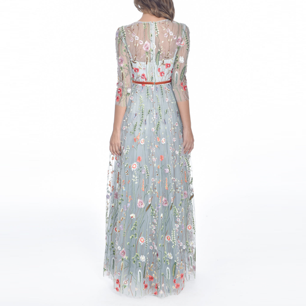 Embroidered Floral Gown, DORIAN HO - elilhaam.com