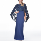 Floral Embroidered Cape Gown, DORIAN HO - elilhaam.com