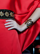 Accessories,Designers - Blue Stone Feather Cuff