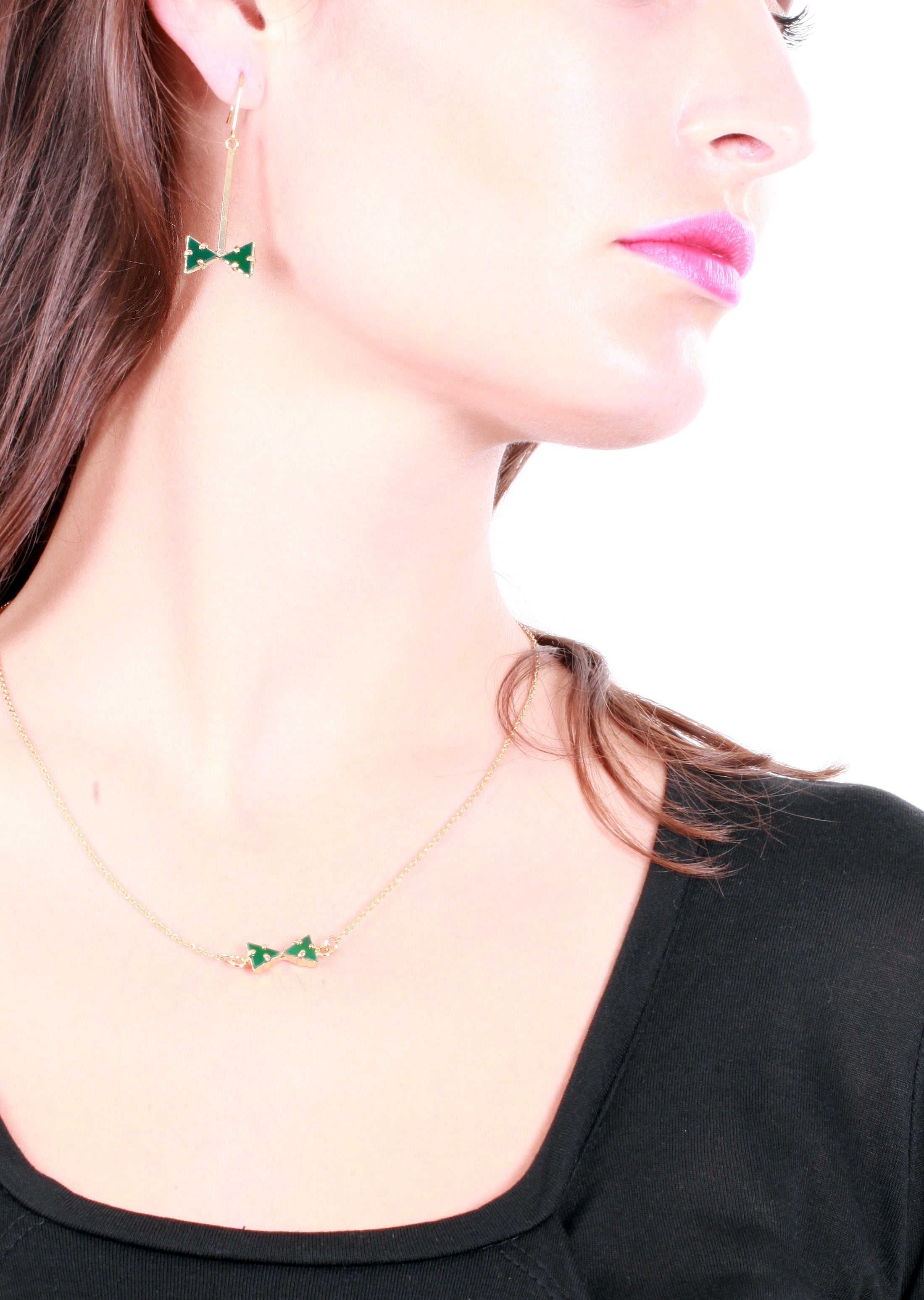 Accessories,Designers - Drop Earrings With Pendant Bowtie