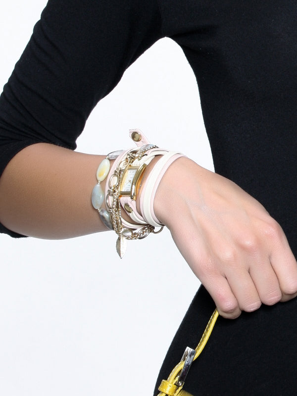 Accessories,Designers - Golden Aspen Leaf Charm Watch
