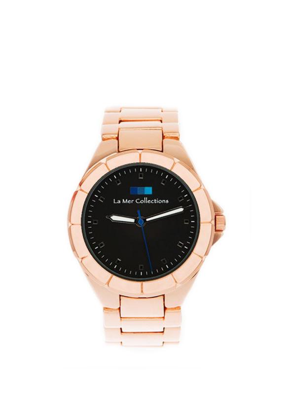 Accessories,Designers - Rose Gold Circle With Black Dial Watch