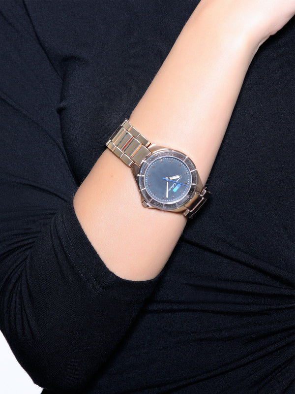 Accessories,Designers - Rose Gold Circle With Black Dial Watch