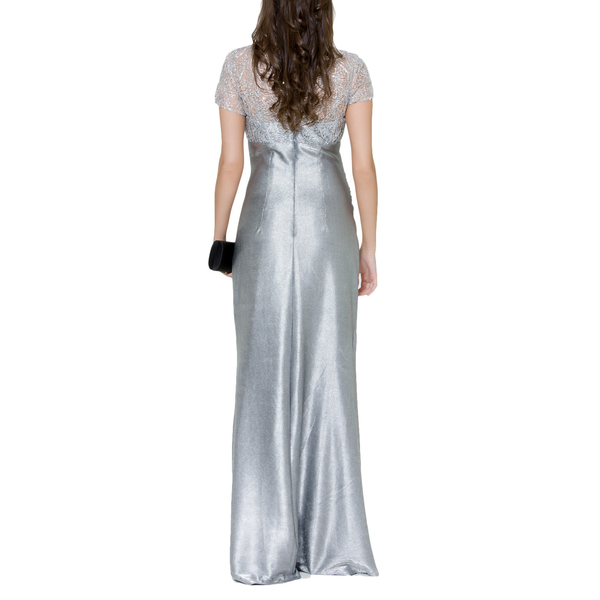 Silver Metallic Gown, DAVID MEISTER - elilhaam.com