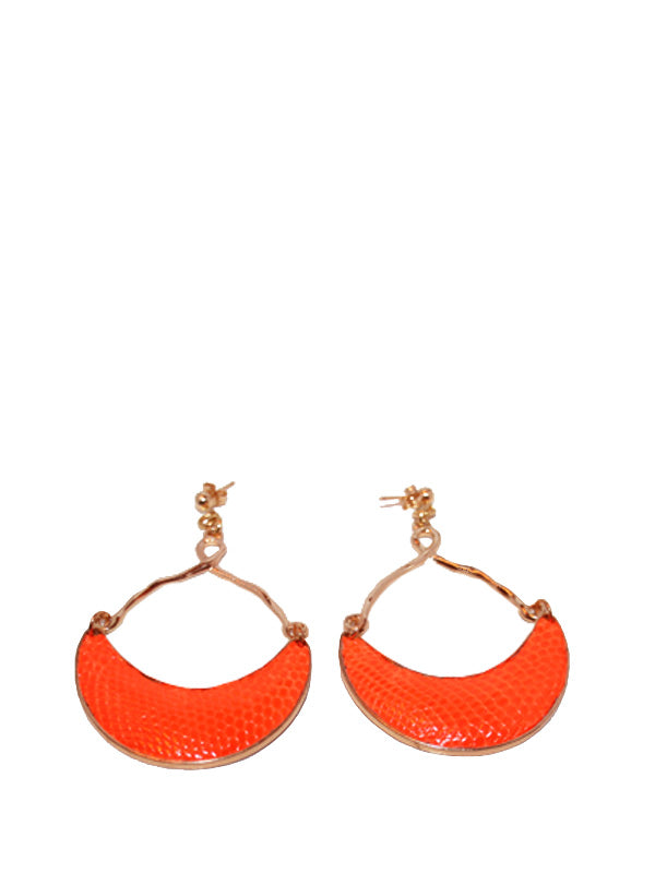 Lizard Half Moon Earring in Mandarin, TED ROSSI - elilhaam.com