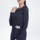 Long Sleeve Navy Jersey Gown, DAVID MEISTER - elilhaam.com