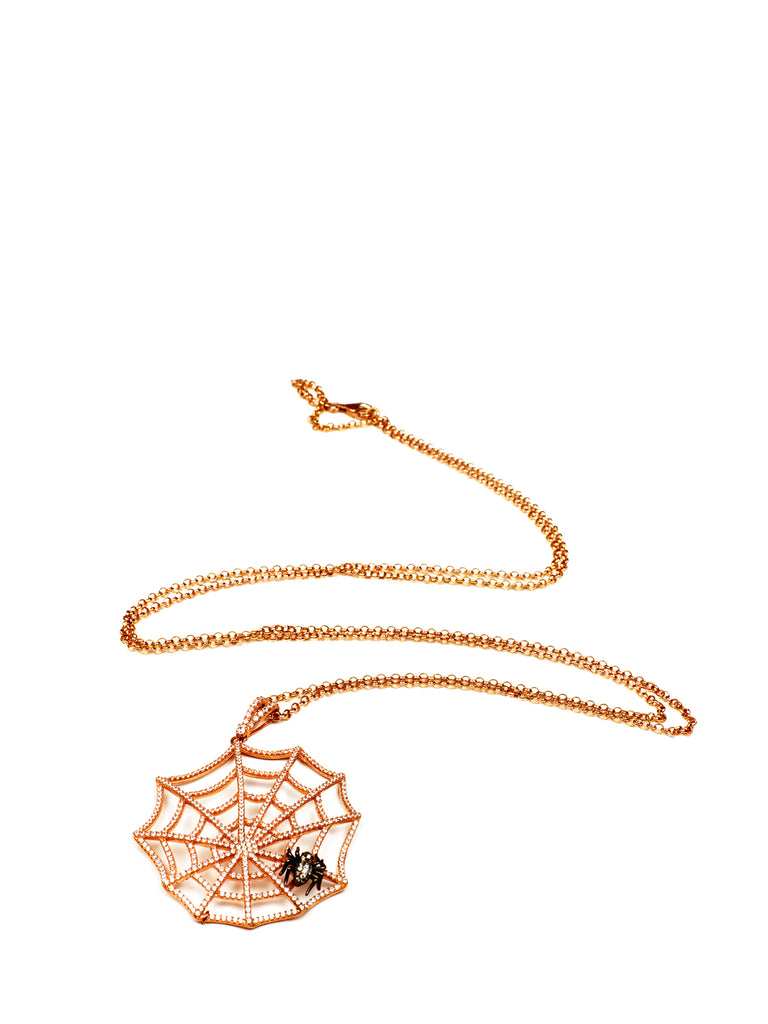 Spider Pink Gold Necklace, KOUKLA - elilhaam.com