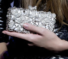 Bags,Designers - Geranium Silver Clutch