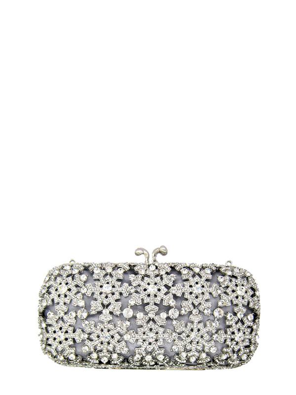 Bags,Designers - Wildflower Silver Eden Clutch