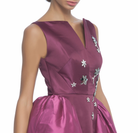 Magenta Sleeveless Taffeta Gown, DORIAN HO - elilhaam.com