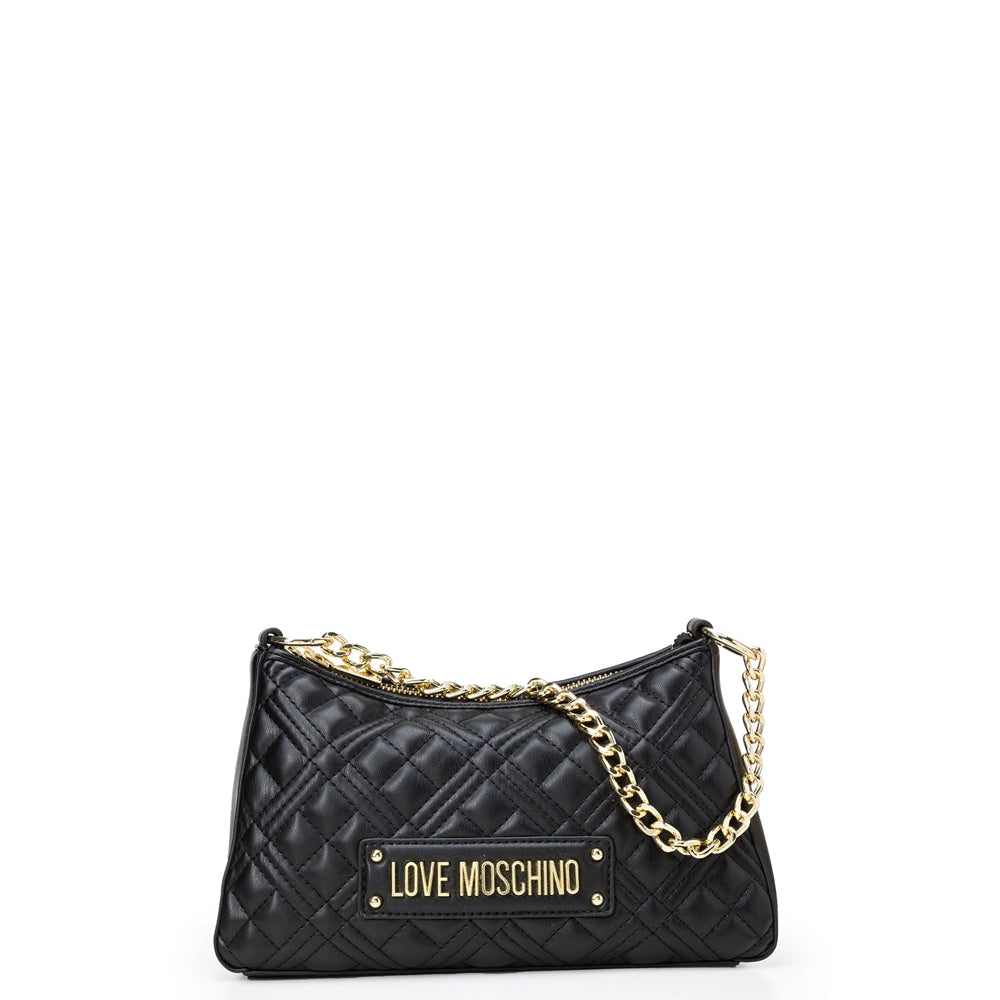 Black Quilted Logo-plaque Shoulder Bag