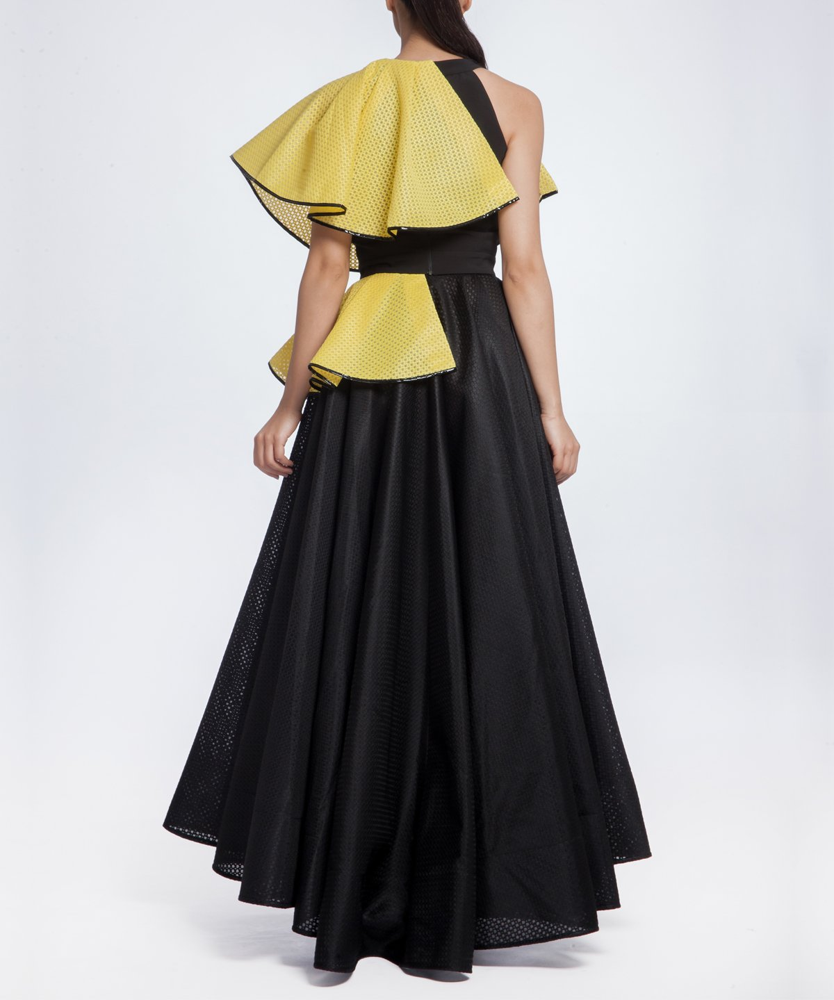 Black Pleated Long Skirt, AVARO FIGLIO - elilhaam.com