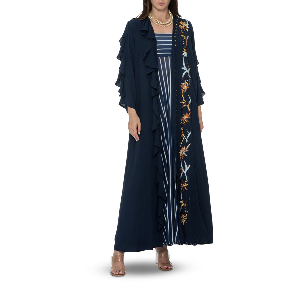 Blue Frill Abaya
