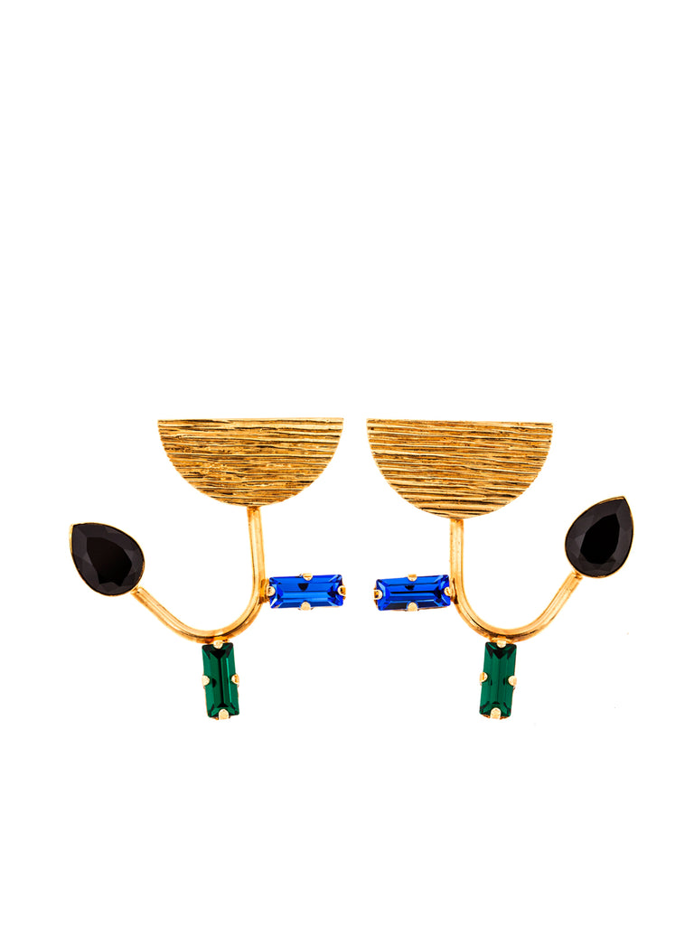 Tullips Emerald Sapphire Earrings, 10 DECOART - elilhaam.com
