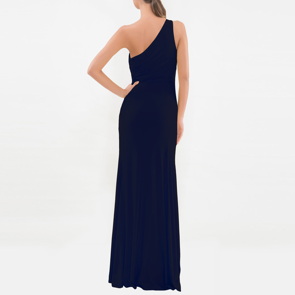 Clothes,Designers - One Shoulder Navy Gown