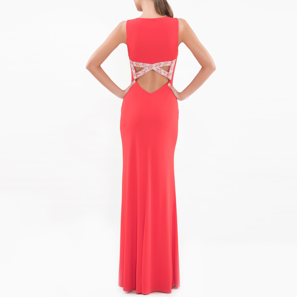 Clothes,Designers - Red Bow Back Gown