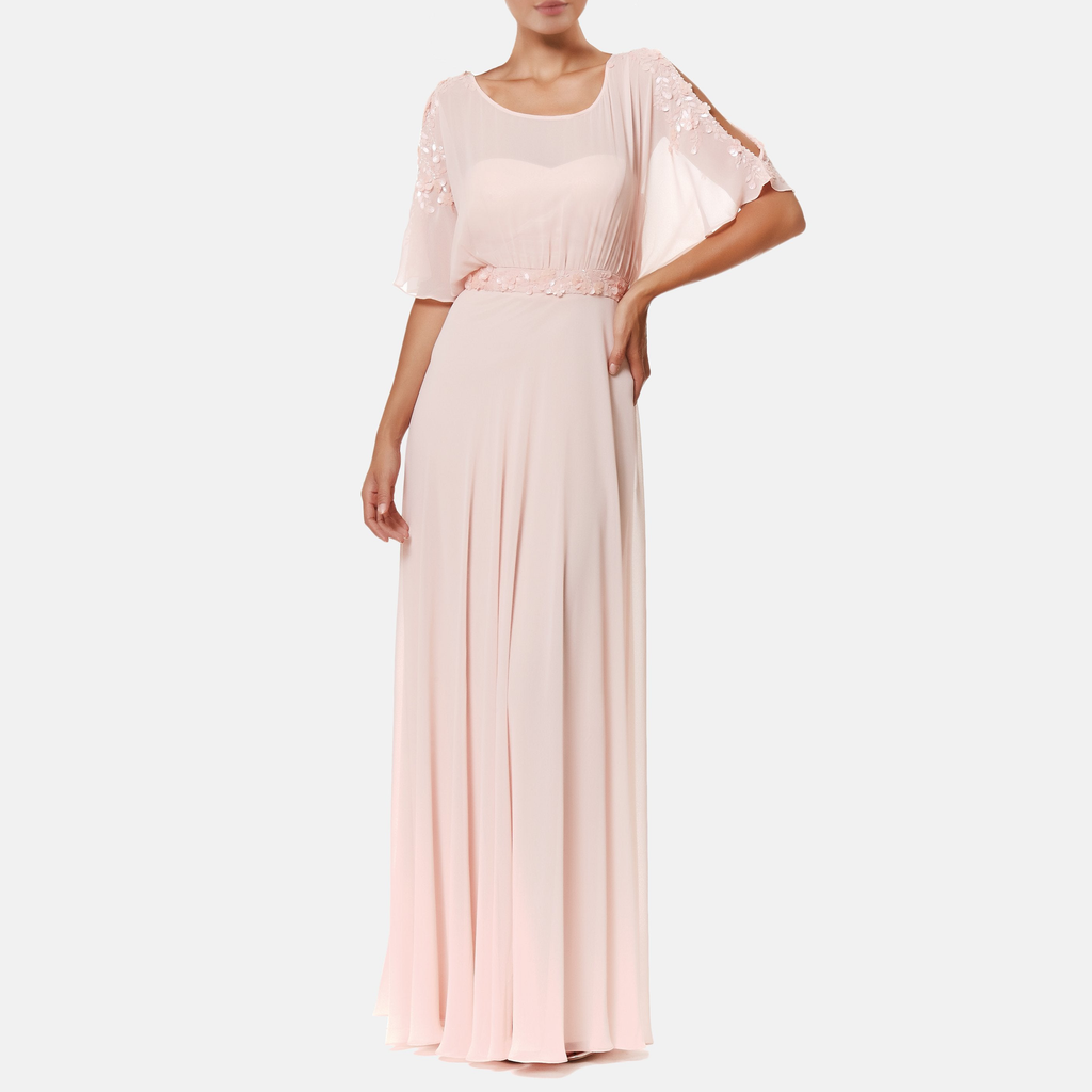 Blush Vittoria Embellished Gown, VITTORIA ROMANO - elilhaam.com