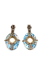 Multi Color Stone Earring with Blue base, KOUKLA - elilhaam.com