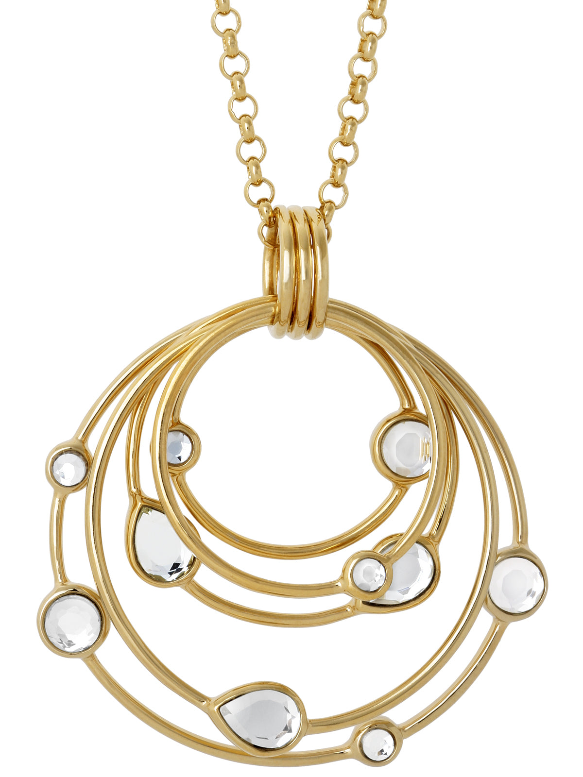 Mirror Gems Multi Hoop Pendant, ISHARYA - elilhaam.com