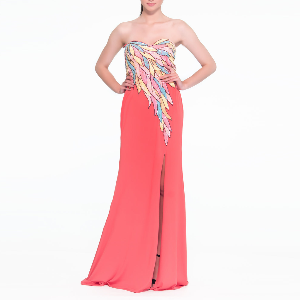 Sleeveless Feather Touch Gown, VITTORIA ROMANO - elilhaam.com
