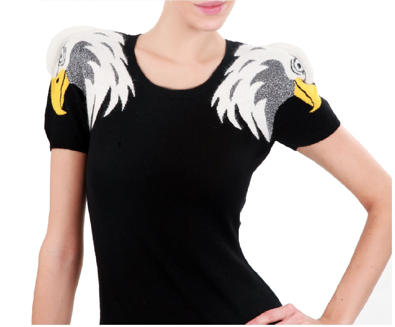 Eagle Embellished Black Knitted, JC DE CASTELBAJAC - elilhaam.com