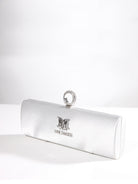 Borsa Satin Argento Clutch, LOVE MOSCHINO - elilhaam.com