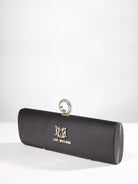 Borsa Satin Nero Clutch, LOVE MOSCHINO - elilhaam.com