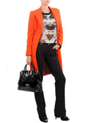 Orange coat in fine virgin wool Classic, VERSACE - elilhaam.com
