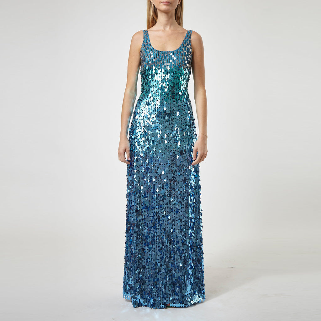 Light Blue Maxi Sequin Dress
