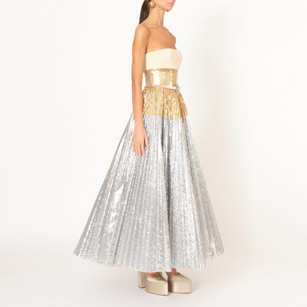 Strapless Beaded Tulle Dress